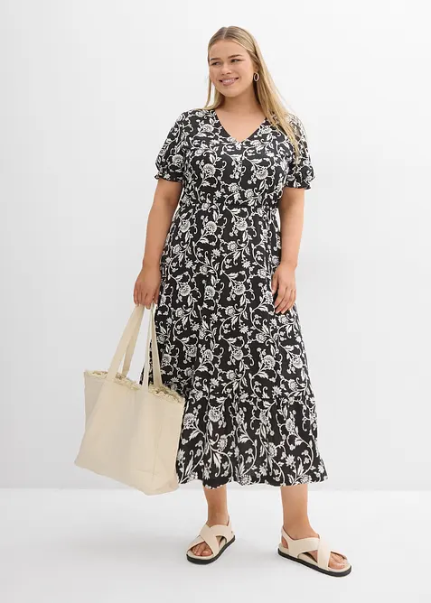 Jerseykleid aus flie&szlig;ender Viskose, bonprix