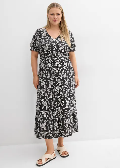 Jerseykleid aus flie&szlig;ender Viskose, bonprix