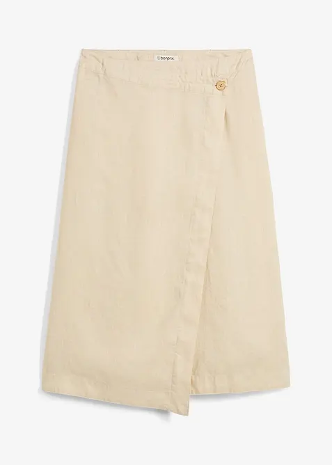 Wickelrock aus reinem Leinen, bonprix
