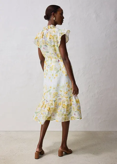 Maxikleid aus Ramie und zartem Blütendruck, bonprix