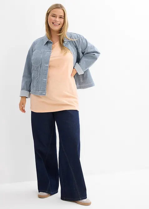 Lot de 2 débardeurs longs 100% coton, bonprix