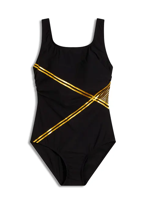 Light Shape-Badeanzug mit Golddetails, bonprix