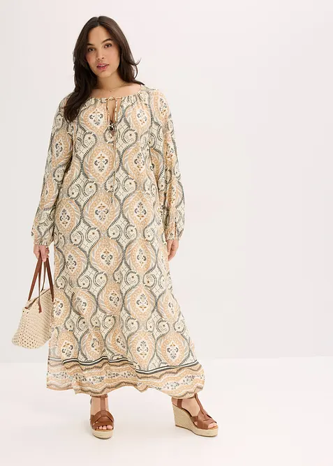 bedrucktes Kaftan-Kleid aus fließender Viskose, bonprix