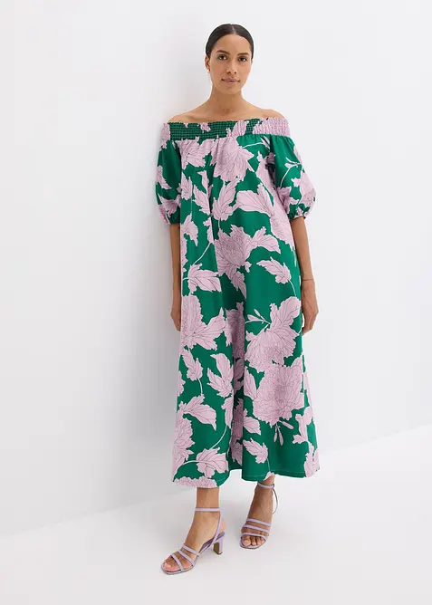 Carmen-Kleid aus reiner Baumwolle, bonprix