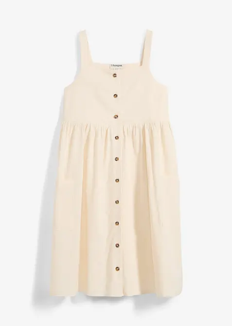 Robe à bretelles en lin mélangé rafraîchissant, bonprix