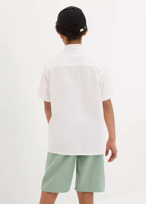 Chemise manches courtes en lin mélangé léger, bonprix