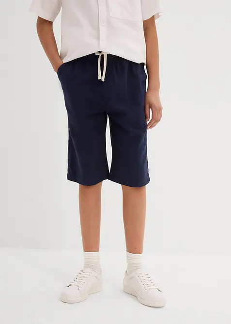 Short Regular à taille élastiquée en lin mélangé léger, bonprix