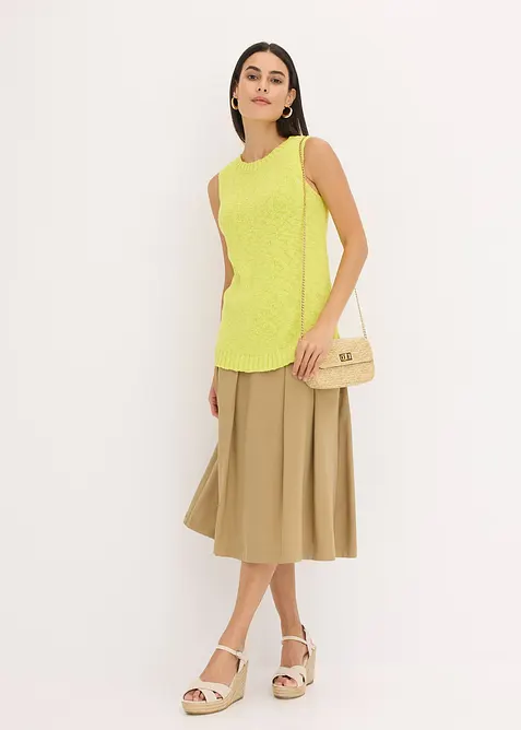 Top en maille coton texturée, bonprix