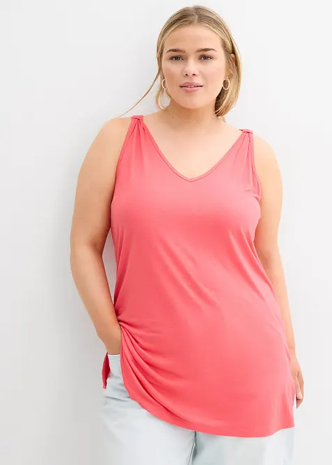 Long d&eacute;bardeur en viscose et lin, bonprix