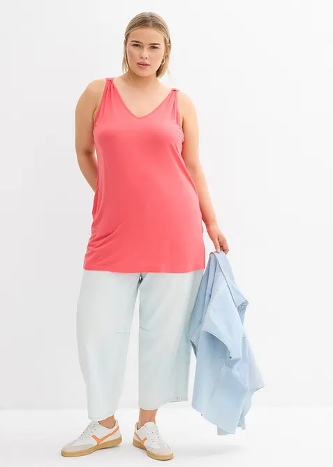 Long d&eacute;bardeur en viscose et lin, bonprix