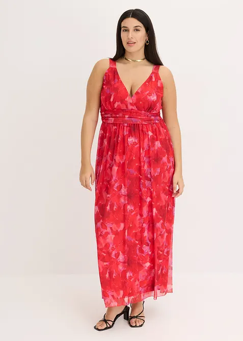 Robe longue en doux mesh imprimé, bonprix