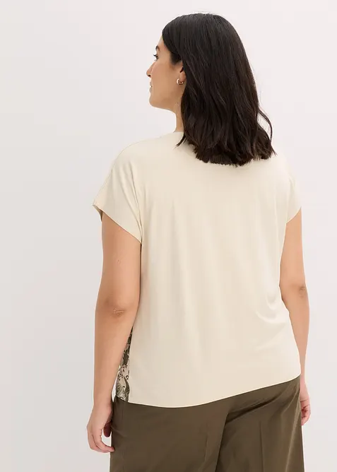 T-shirt oversize avec un galon de dentelle, bonprix