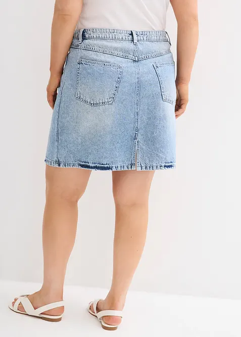 Jupe midi en jean, peu extensible, bonprix