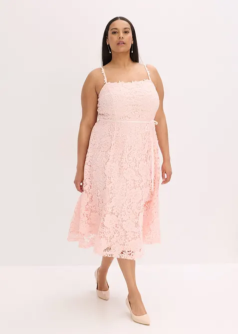 Spitzenkleid mit dekorierten Trägern, bonprix