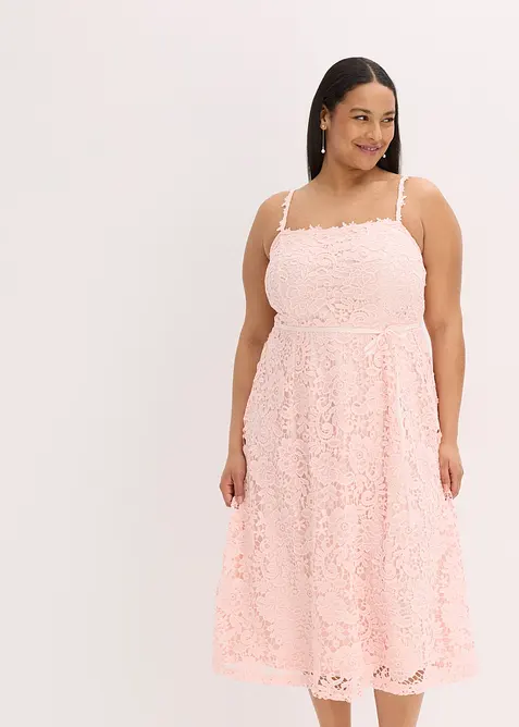 Spitzenkleid mit dekorierten Trägern, bonprix