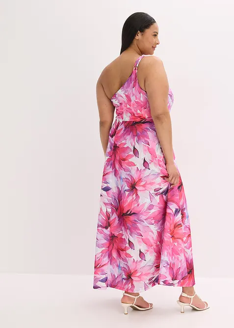 Robe une épaule en crêpe texturé, bonprix