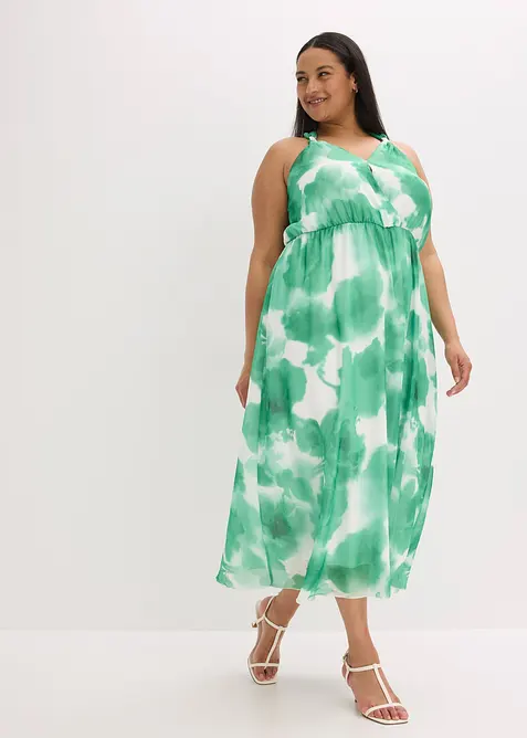 Chiffonkleid mit Trägern und Accessoire-Dekor, bonprix