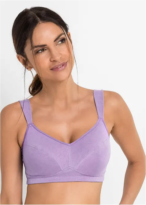 Lot de 2 soutiens-gorge coton sans armatures, bonprix