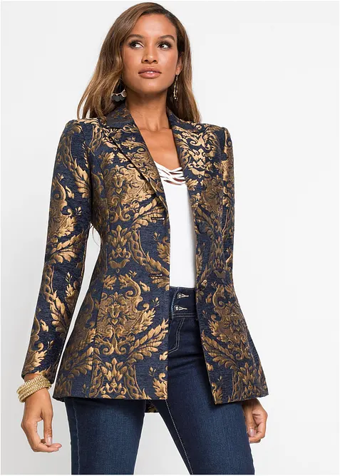 Blazer aus glänzendem Jacquard, bonprix