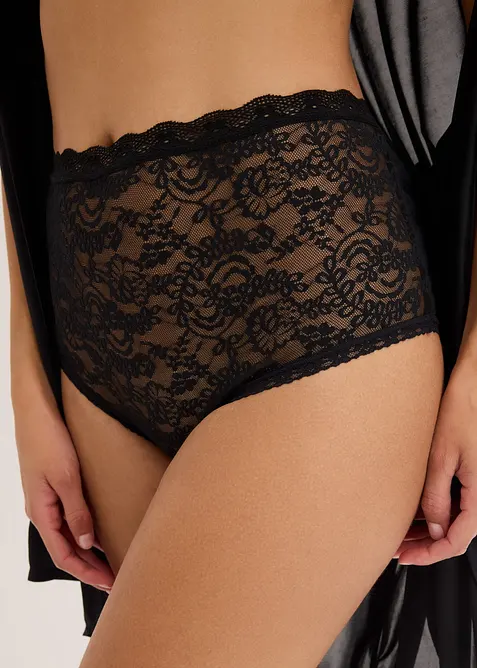 Highwaist Slip aus Spitze (3er Pack), bonprix