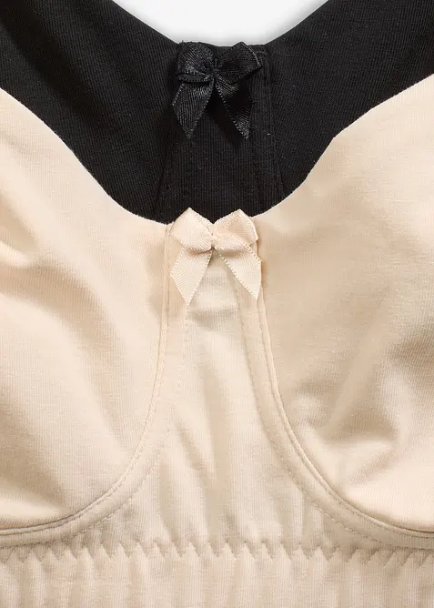 Ungepolsterter T-Shirt BH ohne Bügel mit Bio-Baumwolle (2er Pack), bonprix