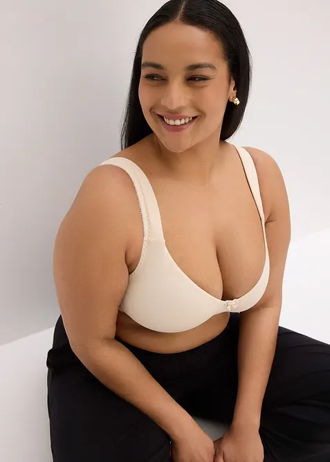 Ungepolsterter T-Shirt BH ohne Bügel mit Bio-Baumwolle (2er Pack), bonprix