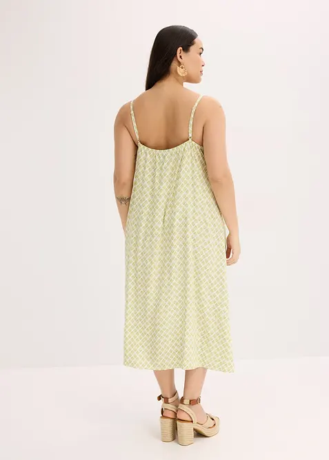 Robe midi à encolure volantée, bonprix