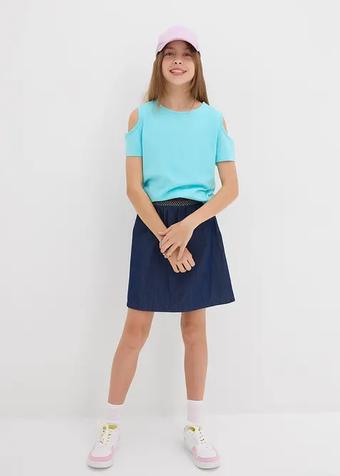 T-shirt à découpes 100% coton, bonprix