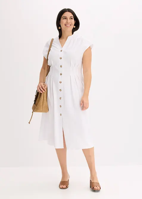 Midikleid aus leichtem Leinen-Mix, bonprix