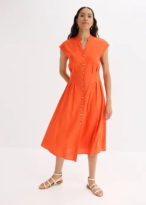 Robe midi légère en lin mélangé, bonprix