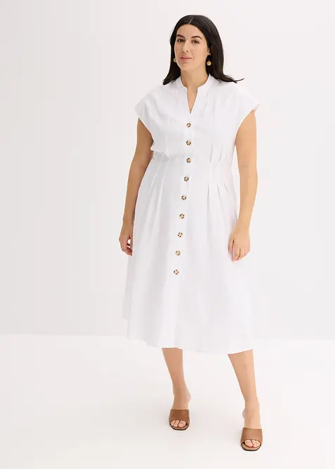Midikleid aus leichtem Leinen-Mix, bonprix