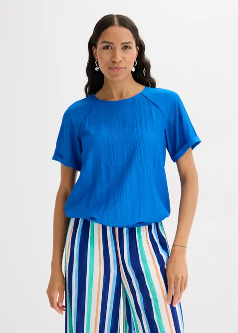 Blouse manches courtes en viscose mélangée, bonprix