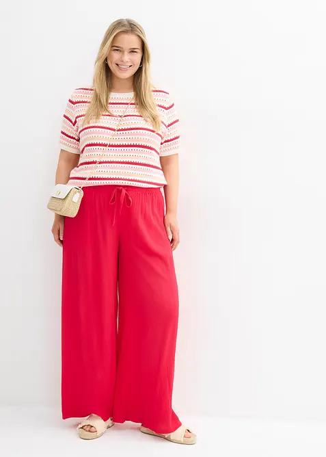 Pantalon large en viscose fine, bonprix