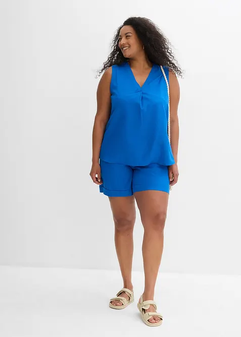 Blouse sans manches en lin mélangé, bonprix