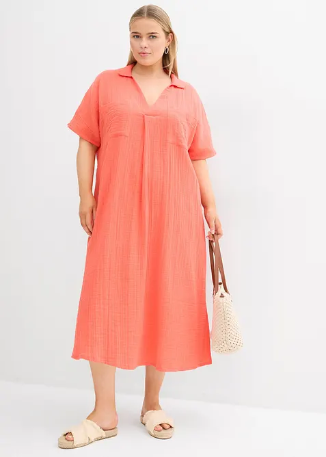 Kaftan-Kleid aus weichem Musselin, bonprix