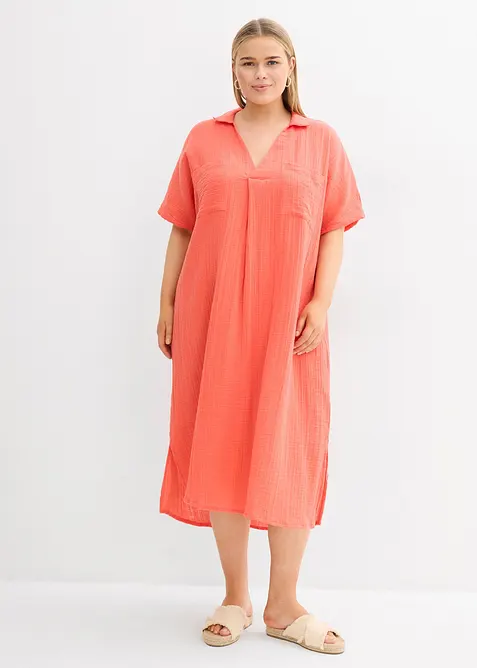 Kaftan-Kleid aus weichem Musselin, bonprix