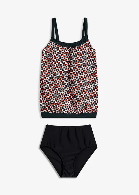 Oversize Tankini mit Highwaist-Bikinihose (2-tlg.Set), bonprix