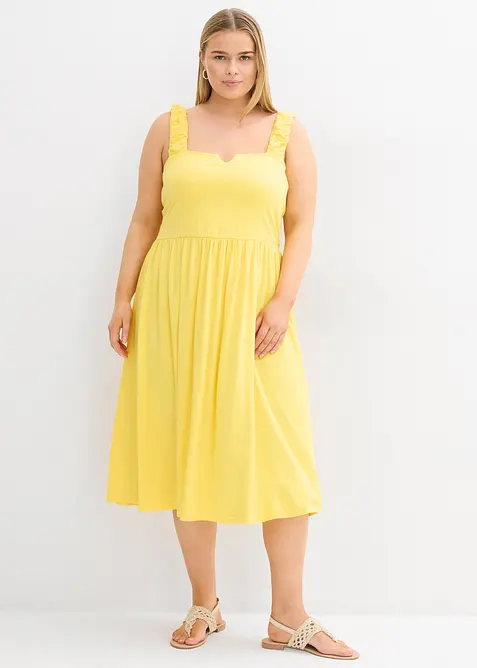 Shirtkleid mit leicht ausgestelltem Saum aus Baumwoll-Viskose-Mix, bonprix