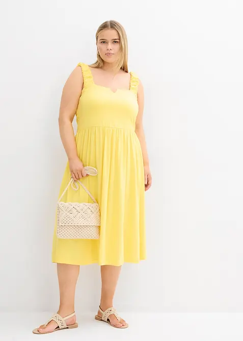 Shirtkleid mit leicht ausgestelltem Saum aus Baumwoll-Viskose-Mix, bonprix