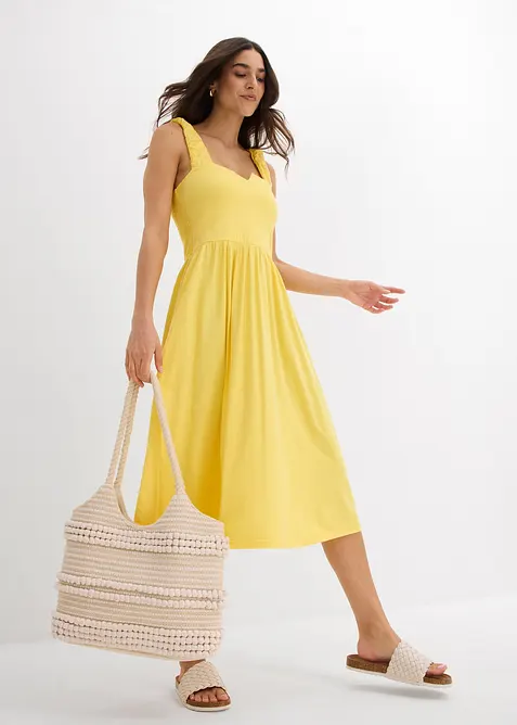 Shirtkleid mit leicht ausgestelltem Saum aus Baumwoll-Viskose-Mix, bonprix