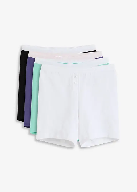 Mittellange Damen Boxer mit Bio-Baumwolle (4er Pack) , bonprix