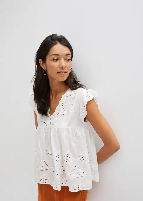 Blouse ample à dentelle, bonprix