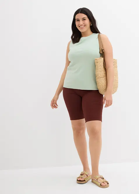 Cycliste taille haute en jersey c&ocirc;tel&eacute;, bonprix