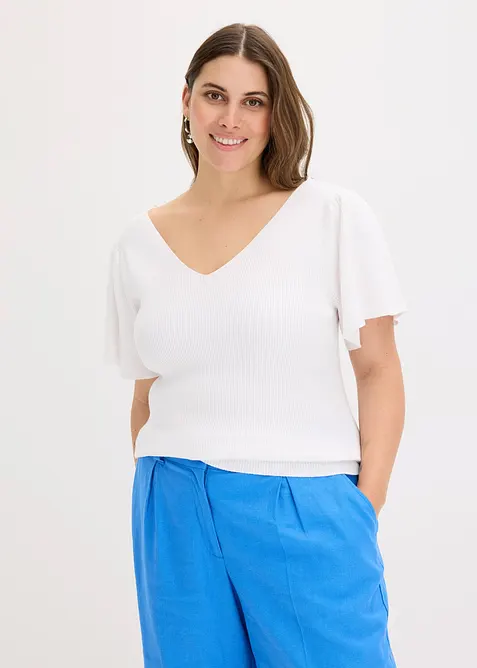 Ripp-Pullover aus Viskose-Mix, bonprix