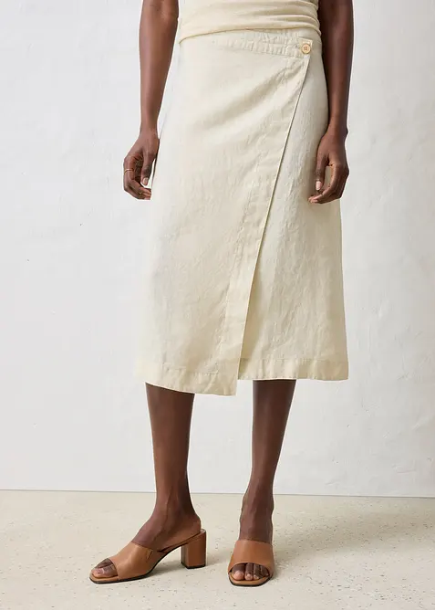 Wickelrock aus reinem Leinen, bonprix