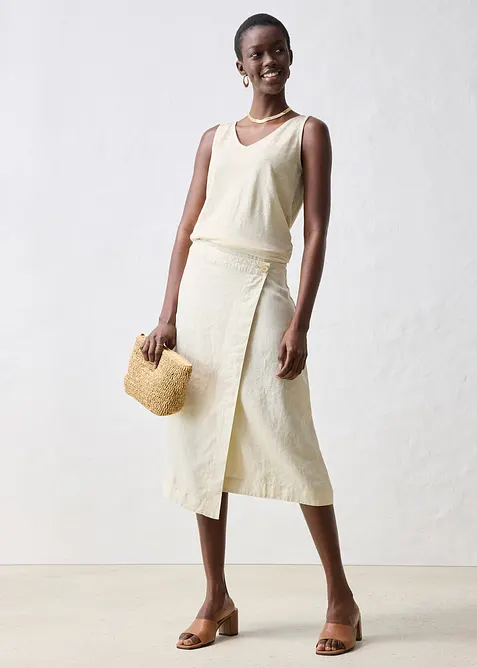 Wickelrock aus reinem Leinen, bonprix