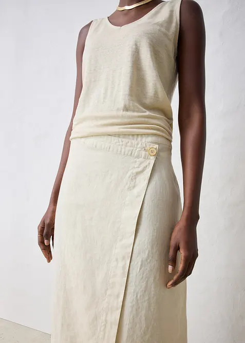 Wickelrock aus reinem Leinen, bonprix