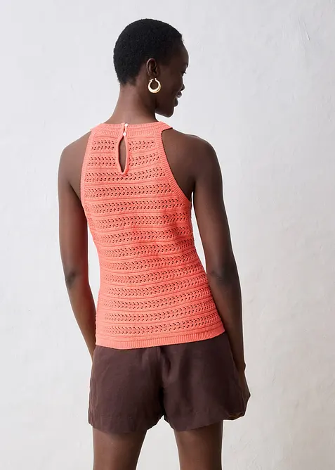 Top en maille ajourée avec lin, bonprix