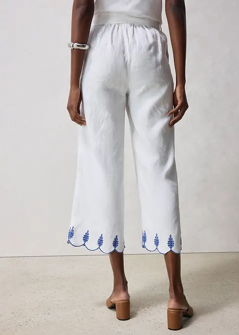 Jupe-culotte en lin avec ceinture (ens. 2 pces), bonprix