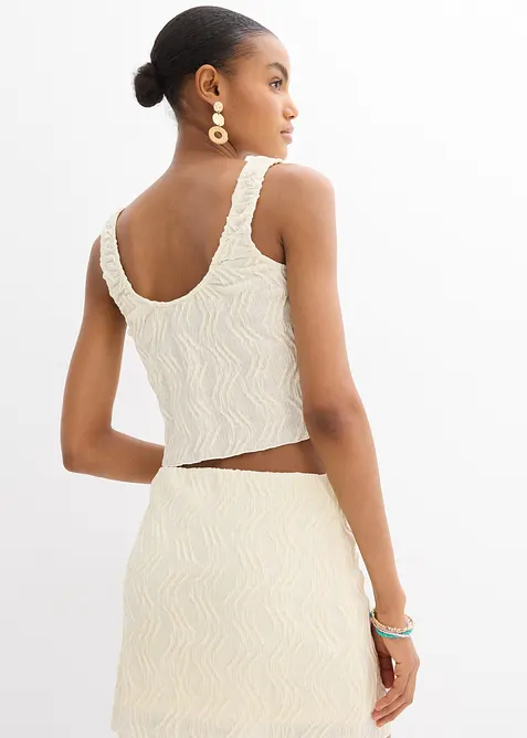 Top textur&eacute; &agrave; nouettes, bonprix